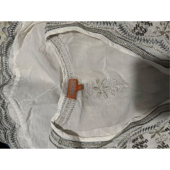 Embroidered silver embellished swim cover up XS - Picture 2 of 7